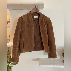Vintage Cropped Suede Leather Jacket